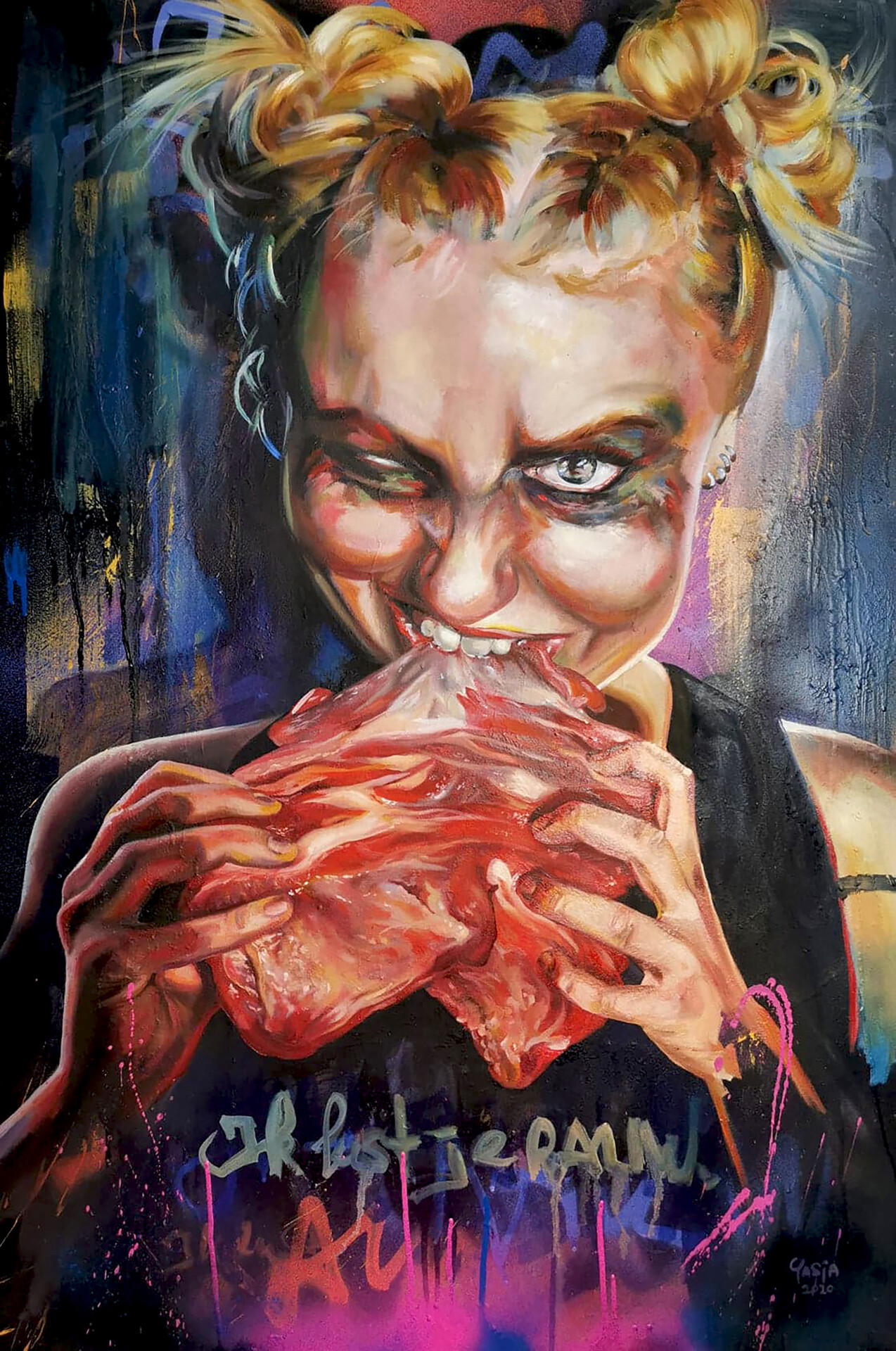 Ik Lust Je Rauw 2020, 110 cm x 80 cm, mixed media op canvas